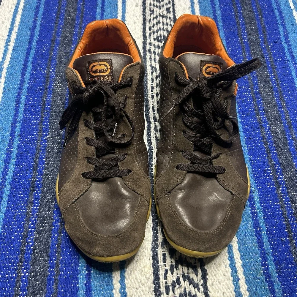 Vintage Marc Ecko The Cult Mens Shoes Size 11 Lace Up Sneakers Chocolate Brown
